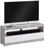 FMD TV / Hi-Fi table concrete gray and glossy white - TV Table