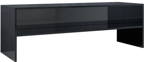 TV table black with high gloss 120x40x40 cm chipboard - TV Table - Main image