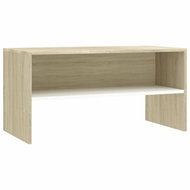 TV table white and sonoma oak 80x40x40 cm chipboard - TV Table