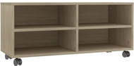 TV table with wheels sonoma oak 90x35x35 cm chipboard - TV Table