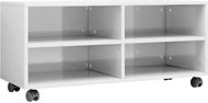 TV table with wheels white high gloss 90x35x35 cm chipboard - TV Table