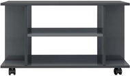 TV table with castors gray high gloss 80x40x40 cm chipboard - TV Table