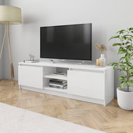 TV table white with high gloss 120x30x35,5 cm chipboard - TV Table