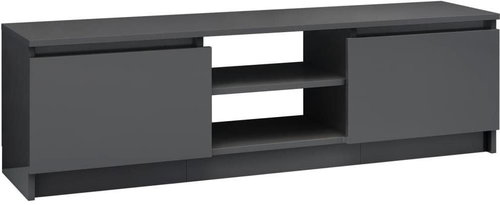 TV table gray with high gloss 120x30x35.5 cm chipboard - TV Table - Main image