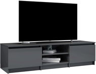 TV table gray with high gloss 140x40x35,5 cm chipboard - TV Table