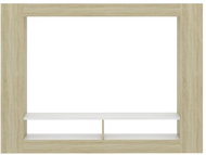 TV table white and sonoma oak 152x22x113 cm chipboard - TV Table