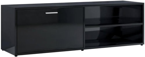 TV table black with high gloss 120x34x37 cm chipboard - TV Table - Main image