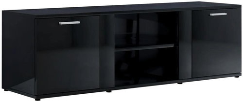 TV table black with high gloss 120x34x37 cm chipboard - TV Table - Main image