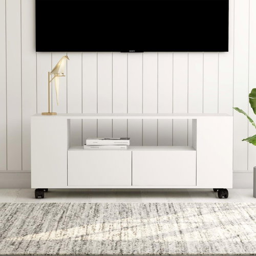 TV table white 120x35x43 cm chipboard - TV Table - Main image