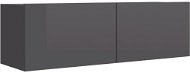 TV stolek šedý s vysokým leskem 100x30x30 cm dřevotříska - TV stolek