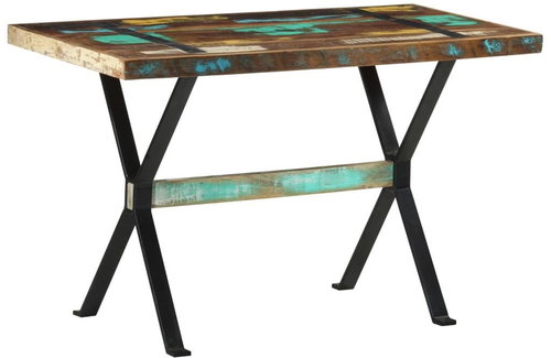 Dining table 120x60x76 cm solid recycled wood 321605 - Dining Table - Main image