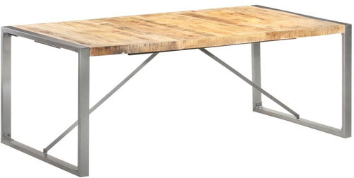 Dining Table 200x100x75cm Solid Rough Mango Wood 321565 - Dining Table - Main image