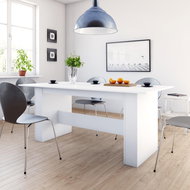 Dining table white 180x90x76 cm chipboard 800468 - Dining Table