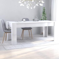 Dining table white with high gloss 180x90x76 cm chipboard 801307 - Dining Table