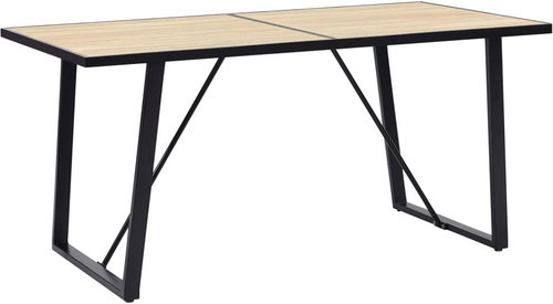 Dining table oak 160x80x75 cm MDF 281562 - Dining Table - Main image