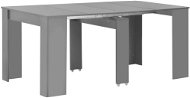 Folding dining table gray with high gloss 175x90x75 cm 283733 - Dining Table