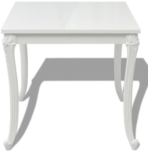 Dining table 80x80x76 cm high gloss white - Dining Table - Main image