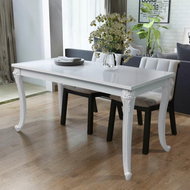 Dining table 116x66x76 cm high gloss white - Dining Table