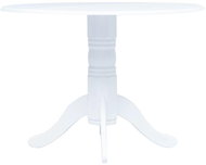 Dining Table White 106cm Solid Rubber Tree - Dining Table