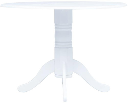 Dining Table White 106cm Solid Rubber Tree - Dining Table - Main image