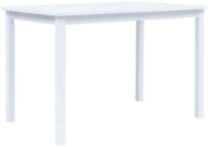 Dining table white 114x71x75 cm solid rubber tree - Dining Table
