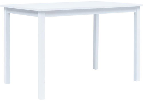 Dining table white 114x71x75 cm solid rubber tree - Dining Table - Main image