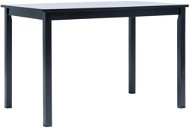 Dining table black 114x71x75 cm solid rubber tree - Dining Table