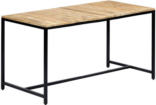 Dining table 140x70x75 cm solid rough mango wood - Dining Table - Main image