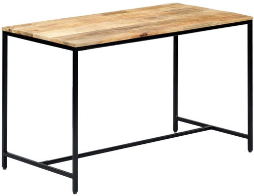 Dining table 120x60x75 cm solid rough mango wood - Dining Table - Main image