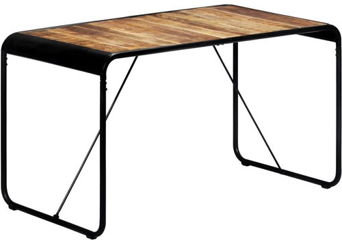 Dining table 140x70x76 cm solid rough mango wood - Dining Table - Main image