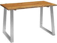 Dining table 120x65x75 cm solid acacia and stainless steel - Dining Table