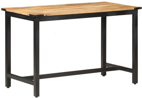 Dining table 120x60x76 cm solid rough mango wood - Dining Table - Main image