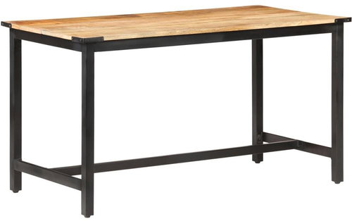 Dining table 140x70x76 cm solid rough mango wood - Dining Table - Main image