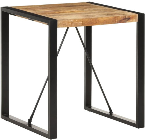 Dining table 70x70x75 cm solid rough mango wood - Dining Table - Main image