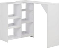 Bar table with movable shelf white 138x40x120 cm 280222 - Bar Table