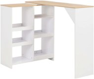 Bar table with movable shelf white 138x40x120 cm 280225 - Bar Table