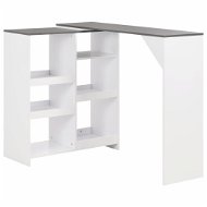 Barový stôl s pohyblivým regálom biely 138 × 40 × 120 cm 280226 - Barový stôl