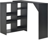 Bar table with movable shelf black 138x40x120 cm 280223 - Bar Table