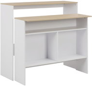 Bar table with 2 table tops white and oak 130x40x120 cm 280220 - Bar Table