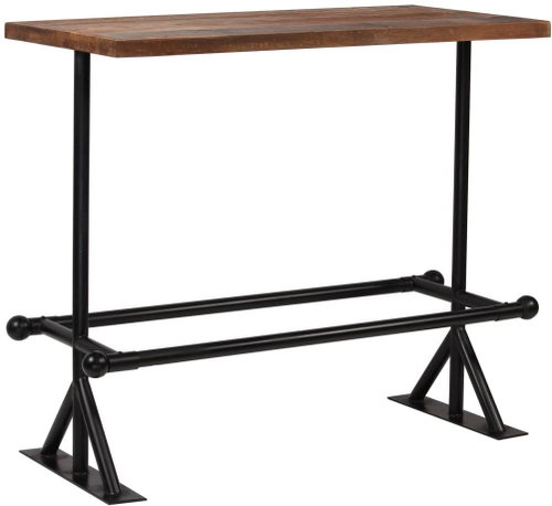 Bar table made of recycled solid wood 120x60x107 cm dark brown - Bar Table - Main image