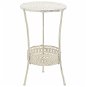 Bar Table Bistro Table in Vintage Style Round Metal 40x70cm White - Barový stůl