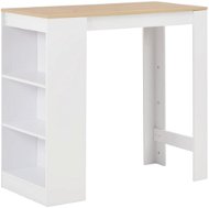 Bar Table with Shelf White 110x50x103cm - Bar Table