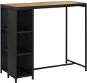 Barový stolík s úložným regálom čierny 120 × 60 × 110 cm polyratan - Barový stôl
