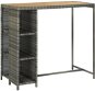 Bar Table with Storage Rack Grey 120x60x110cm Polyrattan - Bar Table