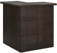 Rohový barový stolík hnedý 100 x 50 x 105 cm polyratan - Barový stôl