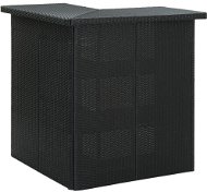 Rohový barový stolík čierny 100 x 50 x 105 cm polyratan - Barový stôl