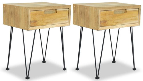 Noční stolky 2 ks 40x30x50 cm masivní teakové dřevo - Night Stand - Main image