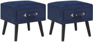 Noční stolky 2 ks modré 40 x 35 x 40 cm samet - Noční stolek