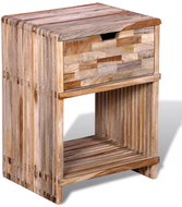 Noční stolek se zásuvkami z užitkového teaku - Noční stolek