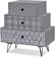 Noční stolek se 3 zásuvkami šedé a hnědé - Night Stand